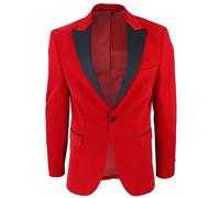 Infinity Leather Mens Red Velvet Dinner Tuxedo Suit Jacket Blazer