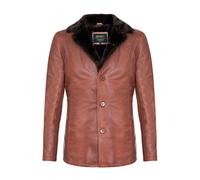 Infinity Leather Men's Reefer Leather Blazer Jacket- Pablo in Tan | Size: 2XL Infinity Leather Tan 2XL