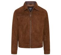 Infinity Leather Men's Retro Classic Suede Leather Harrington Biker Jacket - Bryne in Brown | Size: 4XL Infinity Leather Brown 4XL
