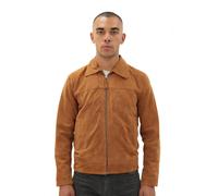 Infinity Leather Men's Retro Goat Suede Leather Harington Jacket-Zurich in Tan | Size: 3XL Infinity Leather Tan 3XL
