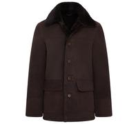 Infinity Leather Men's Shearling Sheepskin Car Coat - Elverum in Brown | Size: XL Infinity Leather Brown XL