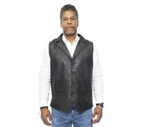 Infinity Leather Men's Smart Classic Leather Waistcoat-Bristol in Black | Size: XL Infinity Leather Black XL