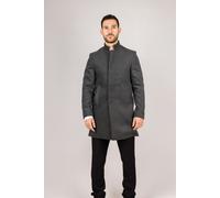 Infinity Leather Men's Stand Collar Wool Blend Overcoat in Grey | Size: 50R Infinity Leather Grey 50R