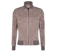 Infinity Leather Men's Suede Trucker Shirt Denim Leather Jacket in Beige | Size: Medium Infinity Leather Beige M
