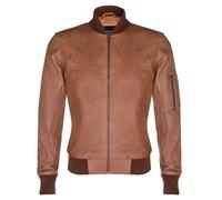 Infinity Leather Men's Suede Trucker Shirt Denim Leather Jacket in Tan | Size: Large Infinity Leather Tan L