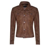 Infinity Leather Mens Suede Trucker Shirt Denim Leather Jacket - UK 3XL | EU 56 | US 46 - Tan