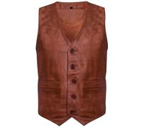 Infinity Leather Men's Tan Leather Waistcoat Formal Traditional Gilet Vest | Size: Medium Infinity Leather Tan M