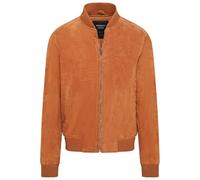 Infinity Leather Mens Tan Soft Goat Suede MA-1 Varsity Bomber Jacket