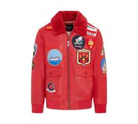 Infinity Leather Mens Top Gun A2 Leather Bomber Jacket-San Diego - Red - UK L | EU 50 | US 40