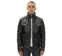 Infinity Leather Men's Vintage Leather Biker Jacket-Cape Town in Black | Size: XS Infinity Leather Black XS