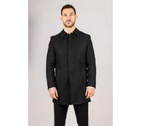 Infinity Leather Men's Wool Blend Classic Collar Overcoat in Black | Size: 36R Infinity Leather Black 36R