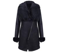 Infinity Leather Merino Shearling Coat With Toscana Collar-Fortaleza In Black Black 20