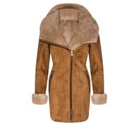 Infinity Leather Merino Sheepskin Hooded Coat-Antioch In Tan Tan 22