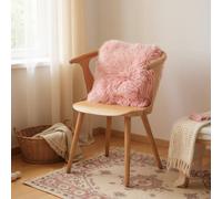 Infinity Leather Natural Sheepskin Real Wool Cushion In Pink Pink