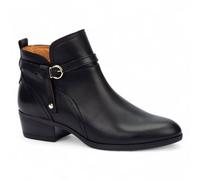 Infinity Leather Pikolinos Leather Ankle Bootie Zip Heel Boots - Daroca In Black Black