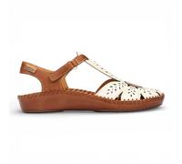 Infinity Leather Pikolinos Leather Cushioned Wedge Sandal Shoes - P-Vallarta In Cream Cream