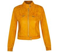 Infinity Leather Plain Leather Moto Biker Jacket-Braga In Yellow Yellow 22