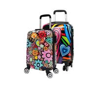 Infinity Leather Printed Hard Shell Cabin 56 x 37 x 24 cm Suitcase Suitable for Easyjet, Ryanair Infinity Leather Multicolor 56 x 37 x 24 cm
