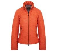Infinity Leather Puffer Quilted Bomber Leather Jacket - Hamar In Orange Orange