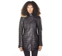 Infinity Leather Quilted Leather Parka Jacket-Curitiba In Black Black 10