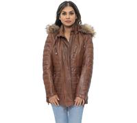 Infinity Leather Quilted Leather Parka Jacket-Curitiba In Tan Tan 20