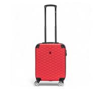 Infinity Leather Red Carry on Suitcase 20-Inch Small Hard Shell ABS Lightweight Durable Trolley Travel Cabin Holiday Luggage Bags (S(55cm 37L))
