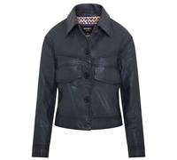 Infinity Leather Retro Biker Leather Jacket - Kopervik In Navy Navy