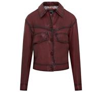 Infinity Leather Retro Biker Leather Jacket - Kopervik In Red Red XXL