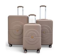 Infinity Leather Robust Abs Hard Shell Gold 8 Wheels Luggage Travel Suitcase Set Gold One Size