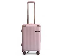 Infinity Leather Rose Gold Carry on Suitcase 20-Inch Small Hard Shell Lightweight Durable Travel Cabin Luggage with Double Spinner Wheels TSA Lock, (S(55cm 39L))