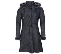 Infinity Leather Sheepskin Hooded Duffle Coat-Ottawa In Black Black 18