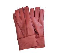 Infinity Leather Sheepskin Leather Gloves with Roll Up/Down Cuff in Red | Size: Medium Infinity Leather Red M