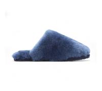 Infinity Leather Sheepskin Slippers Warm Winter Fur Mule - Aurora In Navy Navy 7