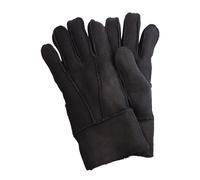 Infinity Leather Sheepskin Suede Gloves with Roll Up/Down Cuff in Black | Size: Small Infinity Leather Black S