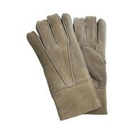 Infinity Leather Unisex Stone Sheepskin Suede Gloves with Roll Up/Down Cuff