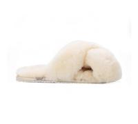 Infinity Leather Snowbelle - Women's Genuine Sheepskin Crossover Slippers - Beige - EU 42