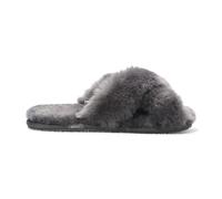 Infinity Leather Snowbelle - Women's Genuine Sheepskin Crossover Slippers - Grey - EU 38