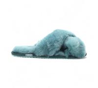 Infinity Leather Snowbelle - Women's Genuine Sheepskin Crossover Slippers - Teal - EU 37