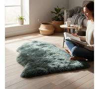 Infinity Leather Soft Real Sheepskin Natural Wool Single Rug - Single In Green Green 90cm x 60cm