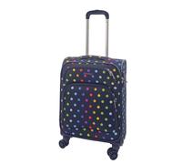 Infinity Leather Soft Shell Cabin Suitcase 55 X 37 X 20 Cm Lightweight Luggage Suitable For Easyjet, Ryanair In Mid Navy Mid Navy