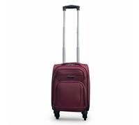 Infinity Leather Soft Shell Lightweight Nylon 4 Wheel Underseat Cabin Case Holiday Suitcase in Wine | Size: XS Infinity Leather Wine XS