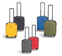 Infinity Leather Strong Abs Hardshell Cabin Suitcase 55 X 40 X 20 Cm Luggage Suitable For Easyjet, Ryanair In Yellow Yellow