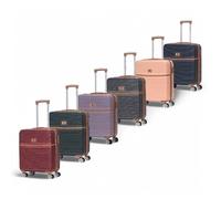 Infinity Leather Strong Abs Hardshell Cabin Suitcase 56 X 45 X 25 Cm Luggage Suitable For British Airways In Pink Pink Small