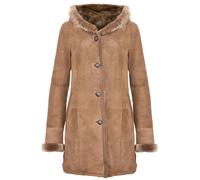 Infinity Leather Suede Merino Sheepskin Parka Coat-Richmond In Light Tan Light Tan