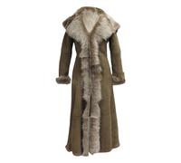 Infinity Leather Suede Toscana Sheepskin Hooded Trench Coat-Rushden In Tan Tan 18