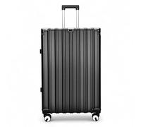 Infinity Leather Suitcase Trolley Carry On Hand Cabin Luggage Hard Shell PC Travel Bag Lightweight with Durable 4 Spinner Wheels (Grey, M(66cm 70L))