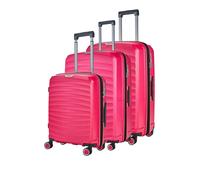 Infinity Leather Sunwave Hard Shell Suitcase Luggage Trolley Cabin In Pink Pink Medium
