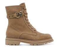 Infinity Leather Tamaris Fashion Leather Lace-Up Zip Combat Ankle Boots In Beige Beige
