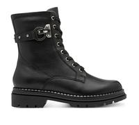 Infinity Leather Tamaris Fashion Leather Lace-Up Zip Combat Ankle Boots In Black Black