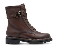 Infinity Leather Tamaris Fashion Leather Lace-Up Zip Combat Ankle Boots In Brown Brown